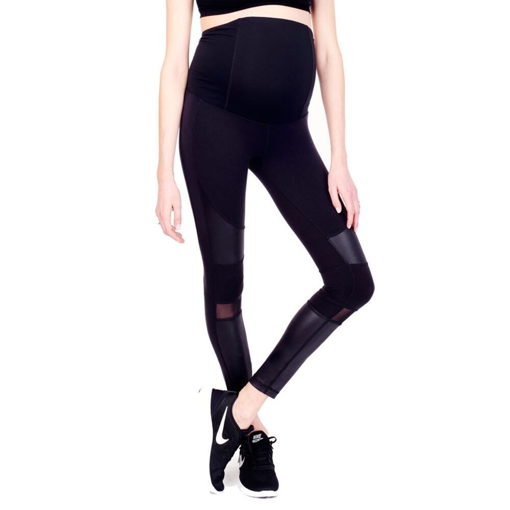 Ingrid & Isabel Women's Jet Black Active Moto Maternity Leggings Size XS NEW